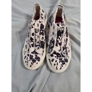 Blowfish Malibu Marley‎ Leopard Print Distressed Slip On Sneakers Pink Black